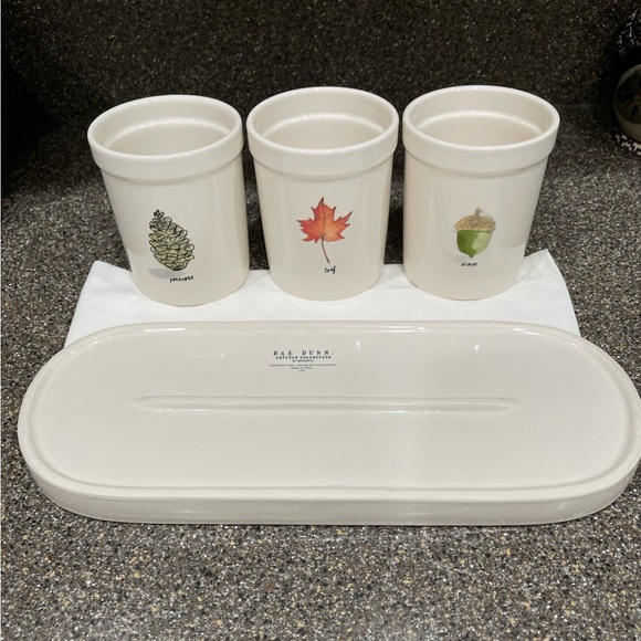 Rae Dunn Harvest/Fall Utensil Caddy and Platter - Picture 12 of 12